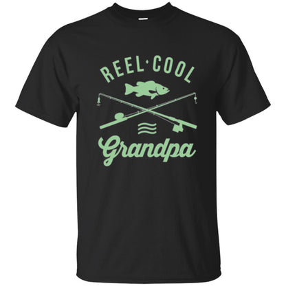 Fisherman T-shirt Retired Grandpa Reel Cool Black