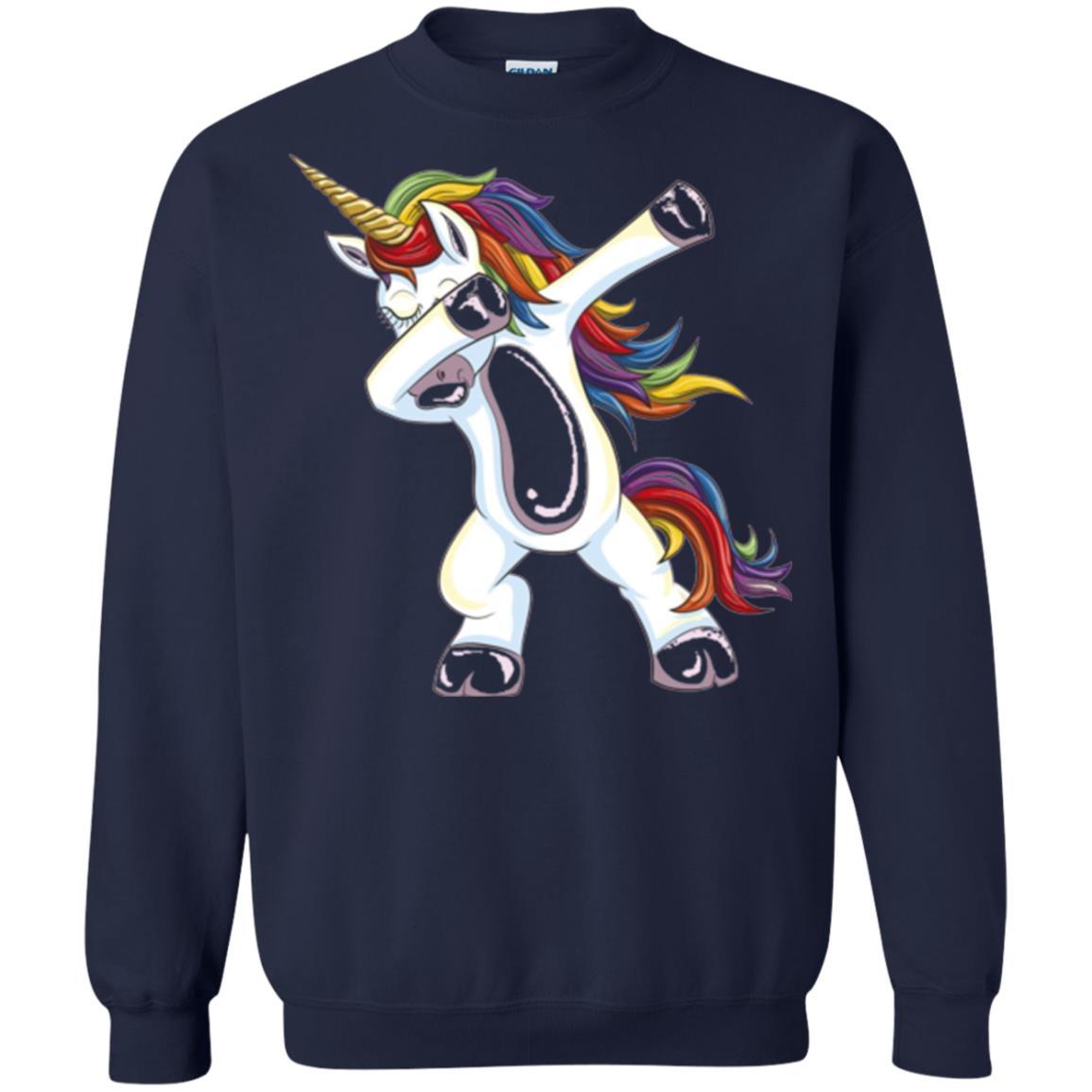 Funny Unicorn T-shirt Dabbing Unicorn T-shirt Navy