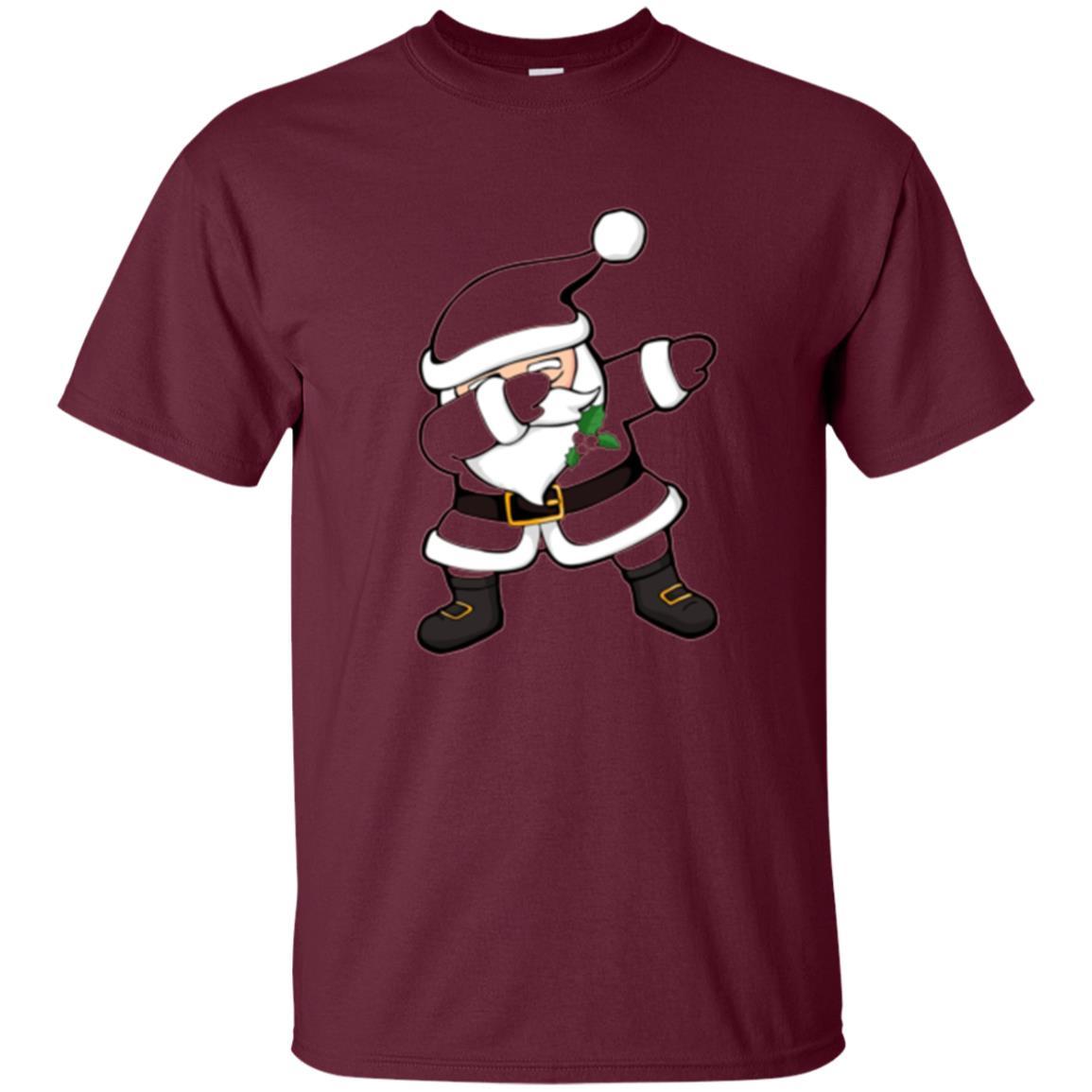 Merry Christmas T-shirt Dabbing Santa Claus Maroon