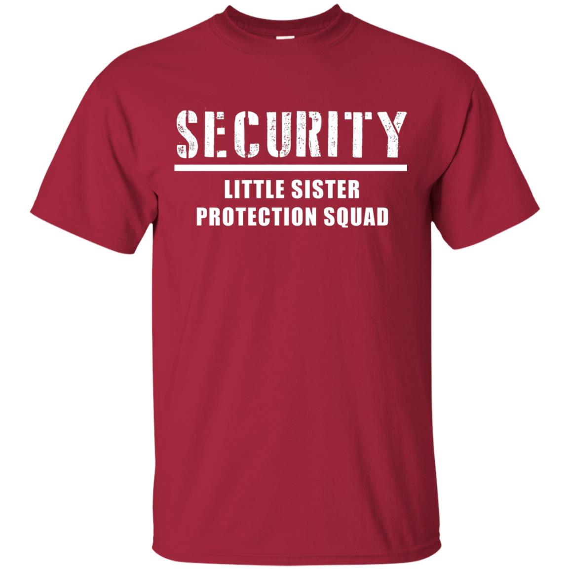 Security Little Sister Protection Squad Big Brother T-shirt Cardinal