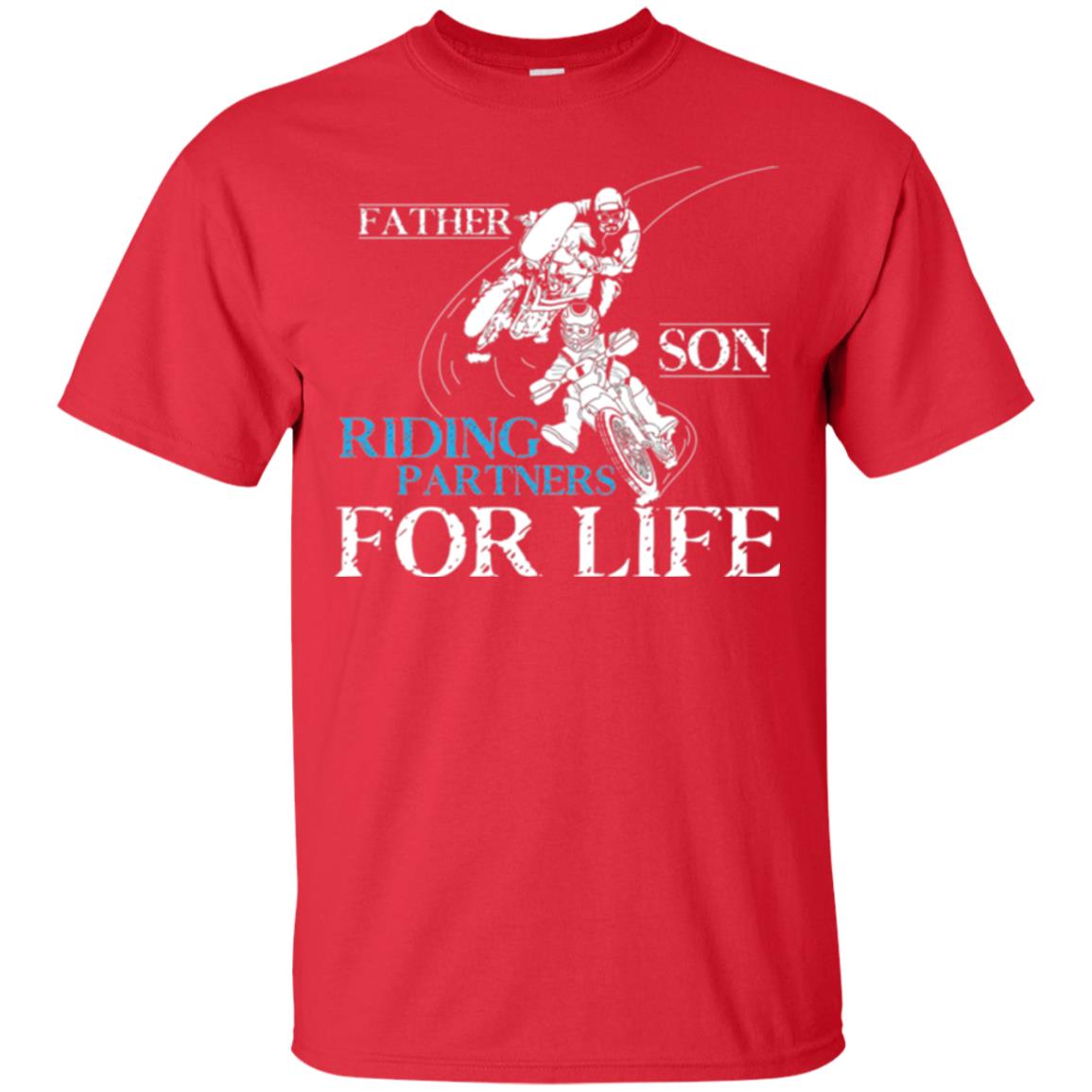 Motocross T-shirt Father Son Riding Partners For Life Red