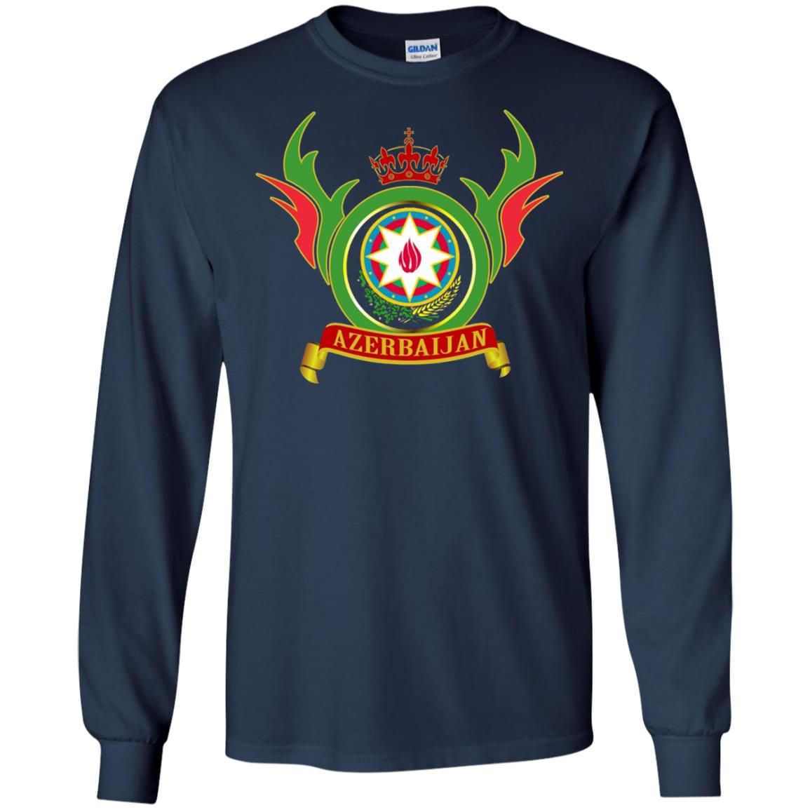 Azerbaijan Arms Coat Flag T-shirt Navy
