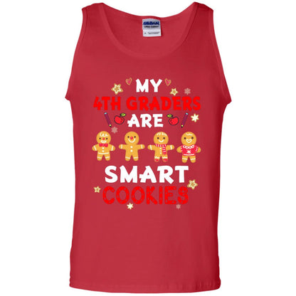 My 4th Graders Are Smart Cookies X-mas Gift Shirt For Fourth Gradeteachers Red
