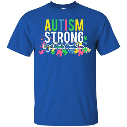 Autism Strong Support Educate Advocate Love Autism Awearness T-shirt Royal