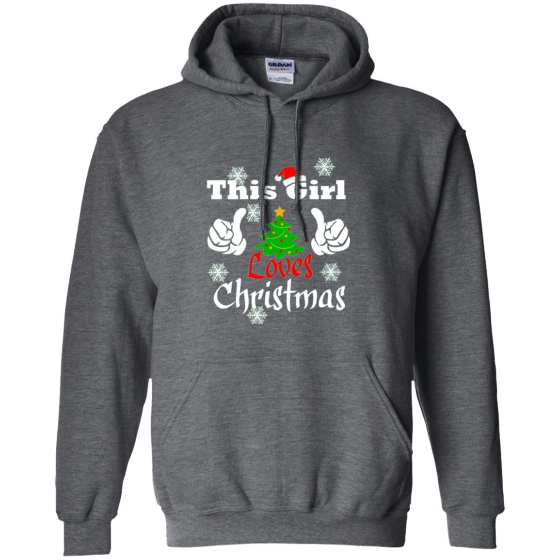 Funny Christmas This Girl Loves Christmas T-shirt Dark Heather