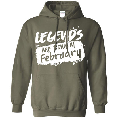 February Birthday Shirt Legends Are Born In February Military Green