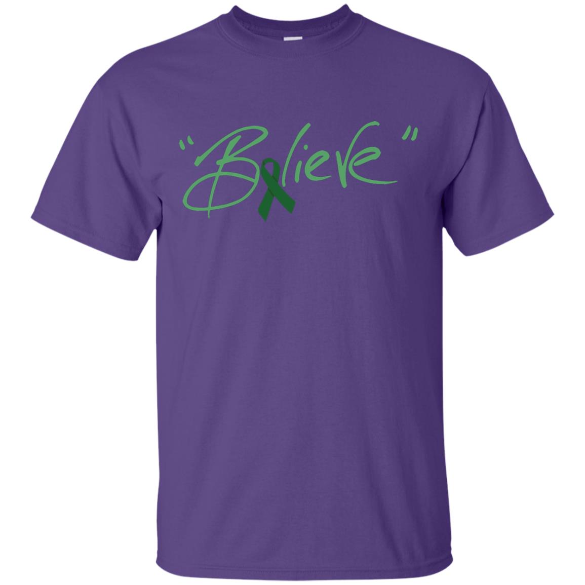 Liver Cancer Awareness Shirt Emerald Ribbon Believe Purple