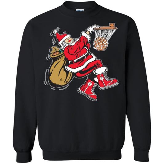 Christmas T-shirt Basketball Santa Claus Black