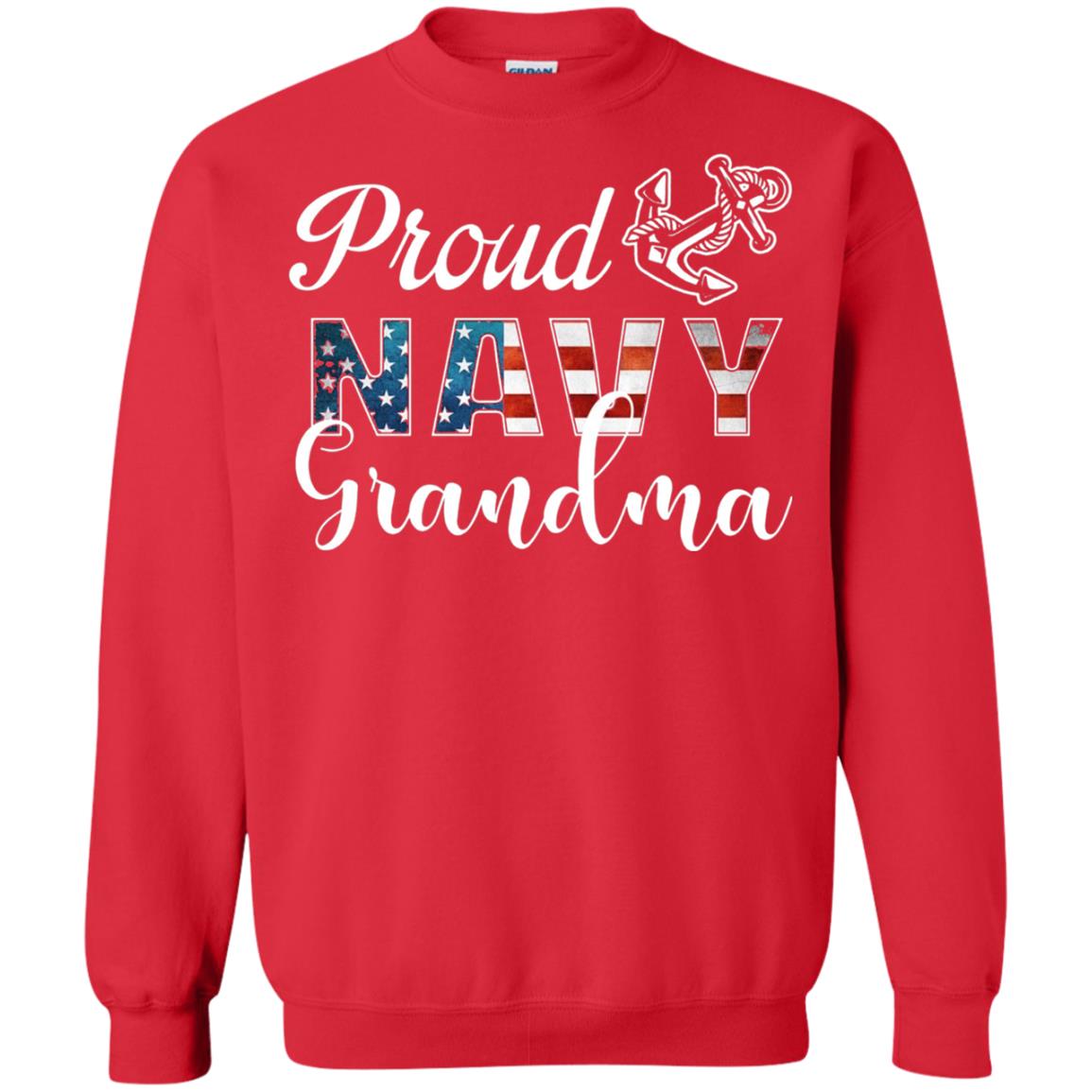 Proud Navy Grandma Military Mama Shirt Red