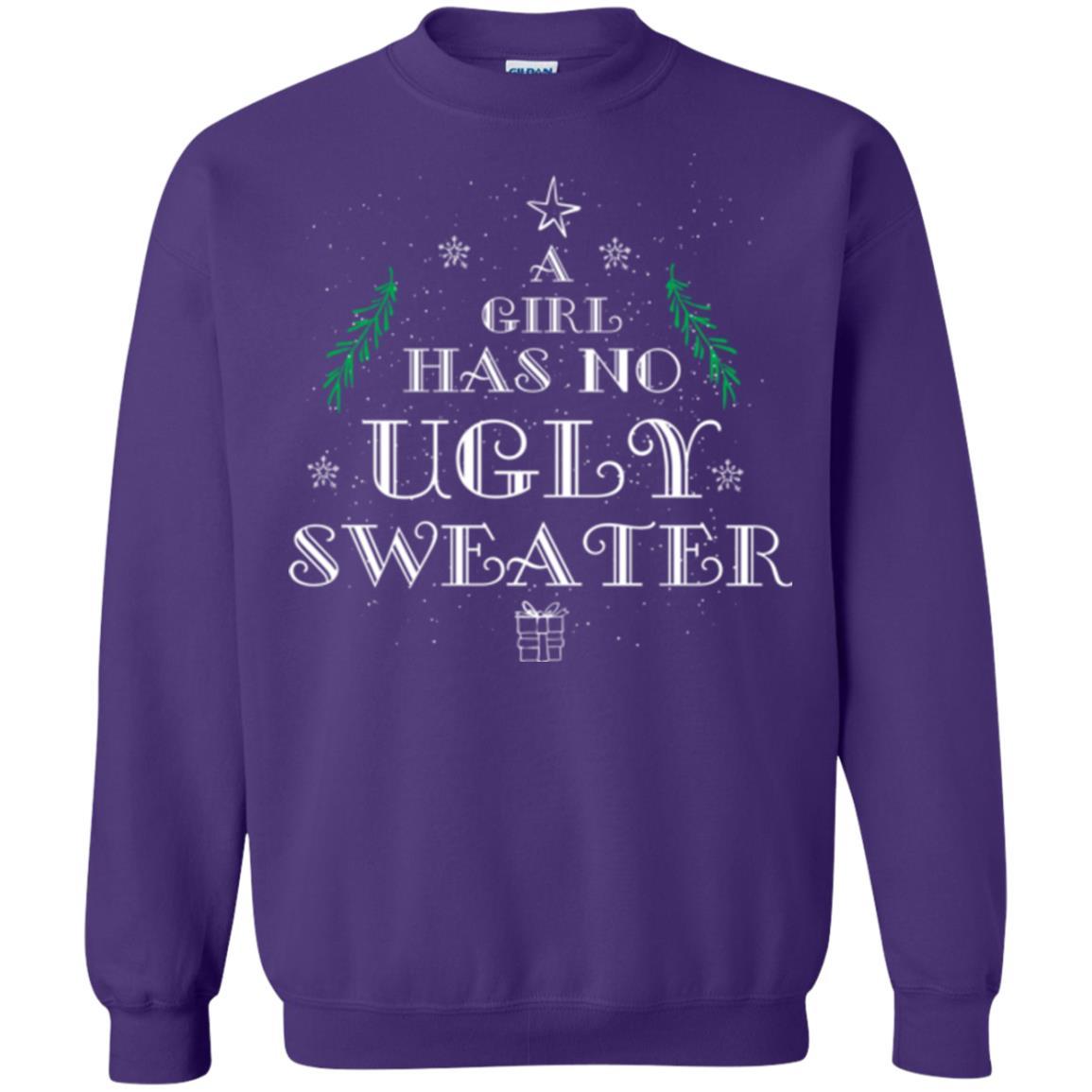 Christmas T-shirt A Girl Has No Ugly Sweater Purple