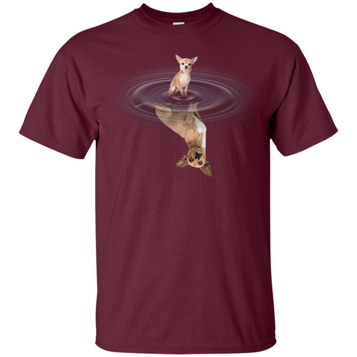 Little Chihuahua And Big Shadow Shirt Maroon