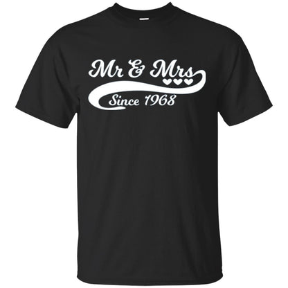 Mr And Mrs Since 1968 50th Wedding Anniversary T-shirt Black