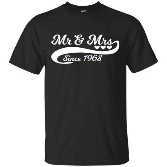 Mr And Mrs Since 1968 50th Wedding Anniversary T-shirt Black