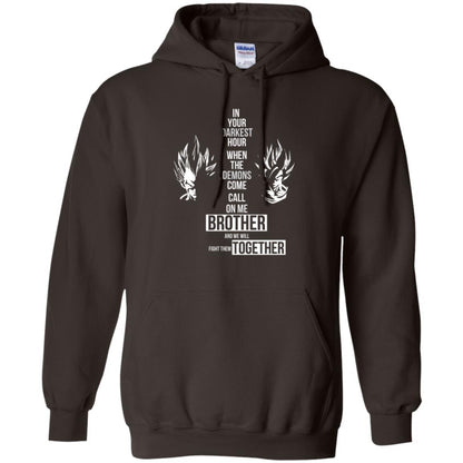 Son Goku T-shirt In Your Darkest Hour When The Demons Come Call On Me Brother Dark Chocolate