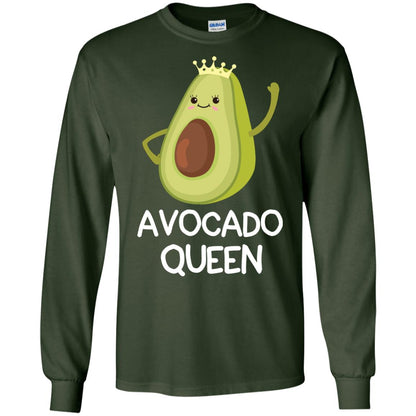 Avocado Queen Vegetarian Shirt For Girls Forest Green