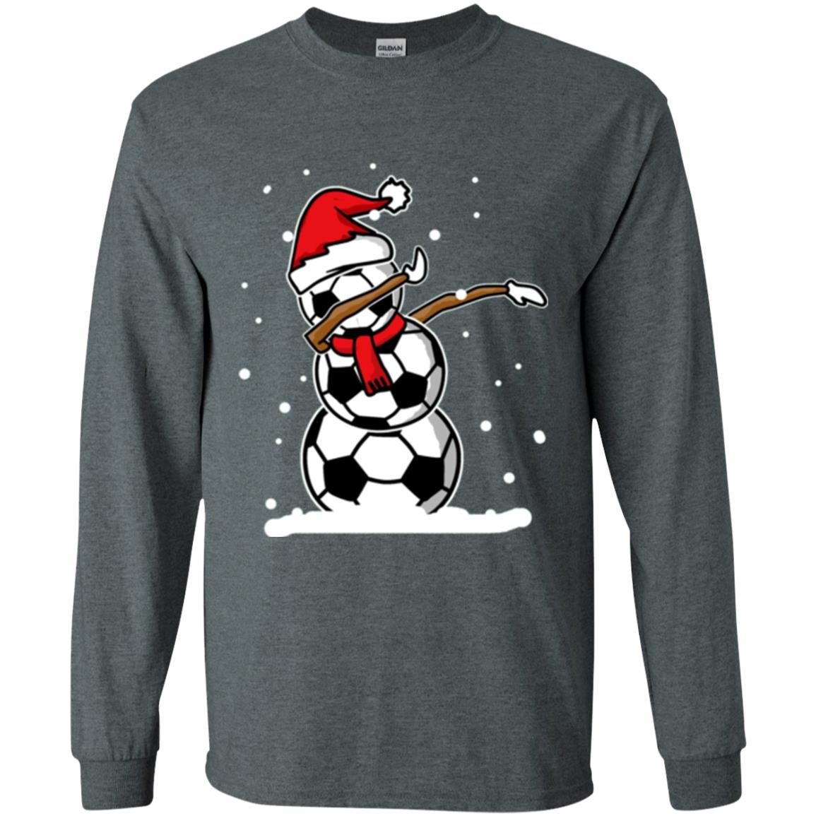 Christmas T-shirt Dabbing Snowman Ball Dark Heather