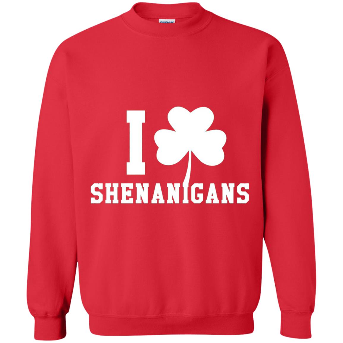I Love Shenanigans Shamrock Saint Patrick_s Day T-shirt Red