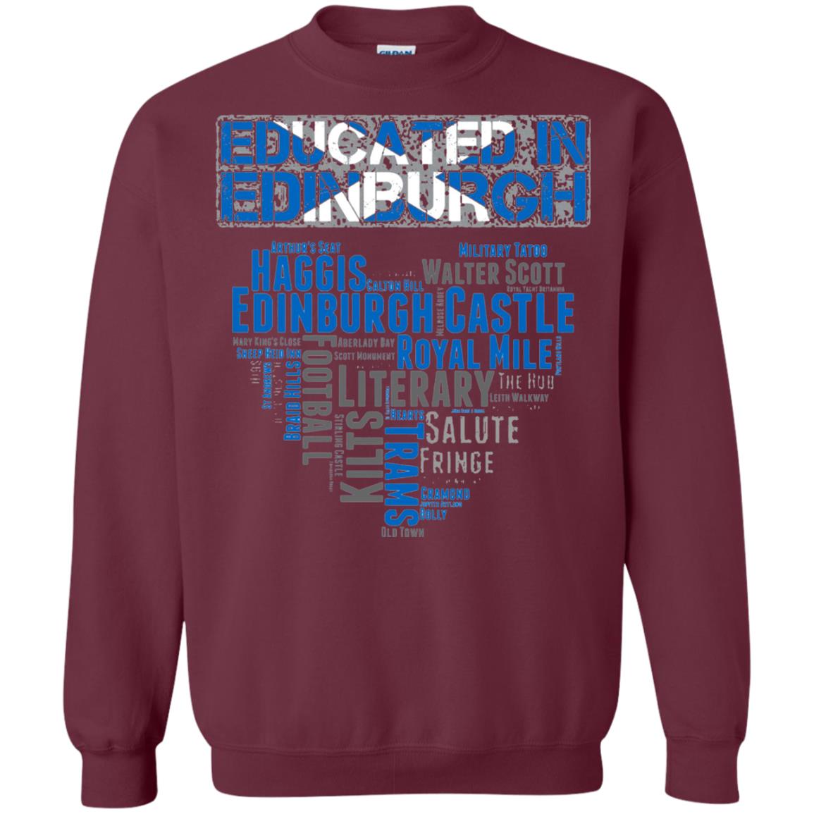 Edinburgh T-shirt Educated In Edinburgh Maroon