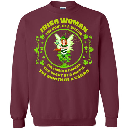 Irish Woman The Soul Of A Witch The Fire Of A Lioness The Heart Of A Hippie The Mouth Of A Sailor Maroon