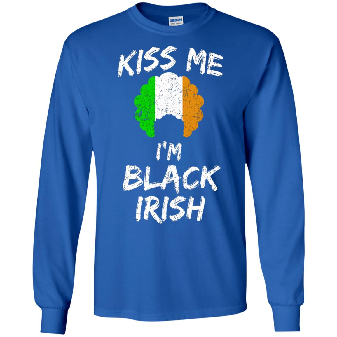Kiss Me I_m Black Irish Funny St Patrick_s Day T-shirt Royal