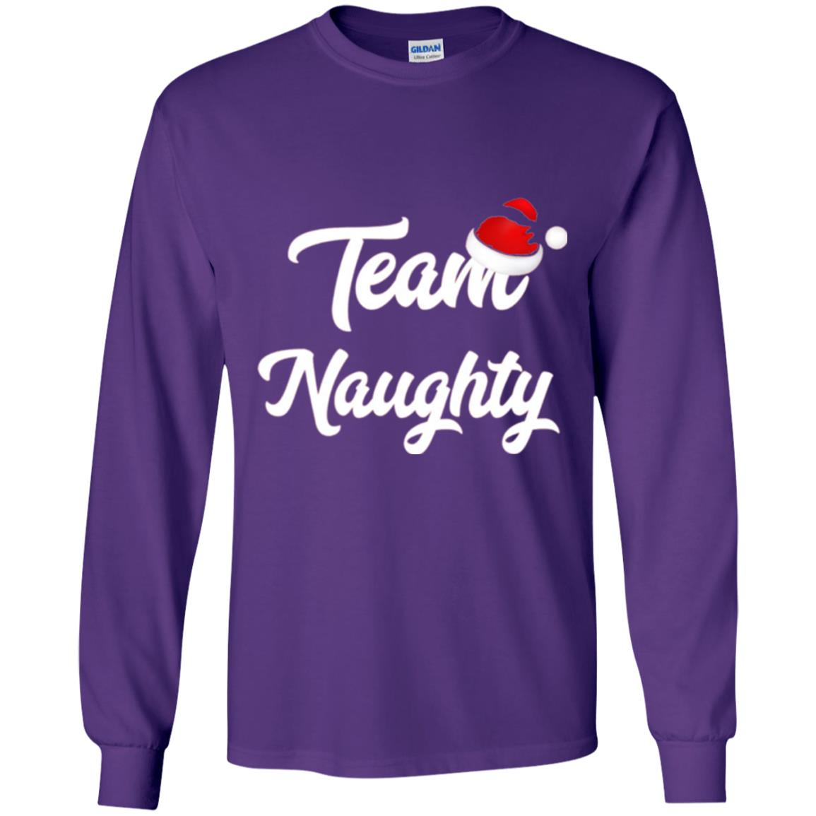 Christmas T-shirt Team Naughty Purple