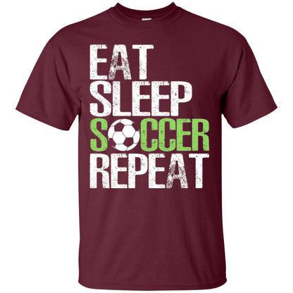 Soccer T-shirt Eat Sleep Soccer Repeat Maroon