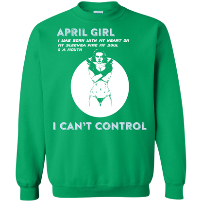April Girl I Was Born With My Heart T-shirt Irish Green
