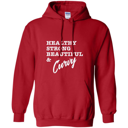 Bold Exercise T-shirt Healthy Strong Beautiful And Curvy Red