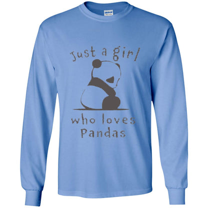 Panda Lover T-shirt Just A Girl Who Lover Pandas Carolina Blue