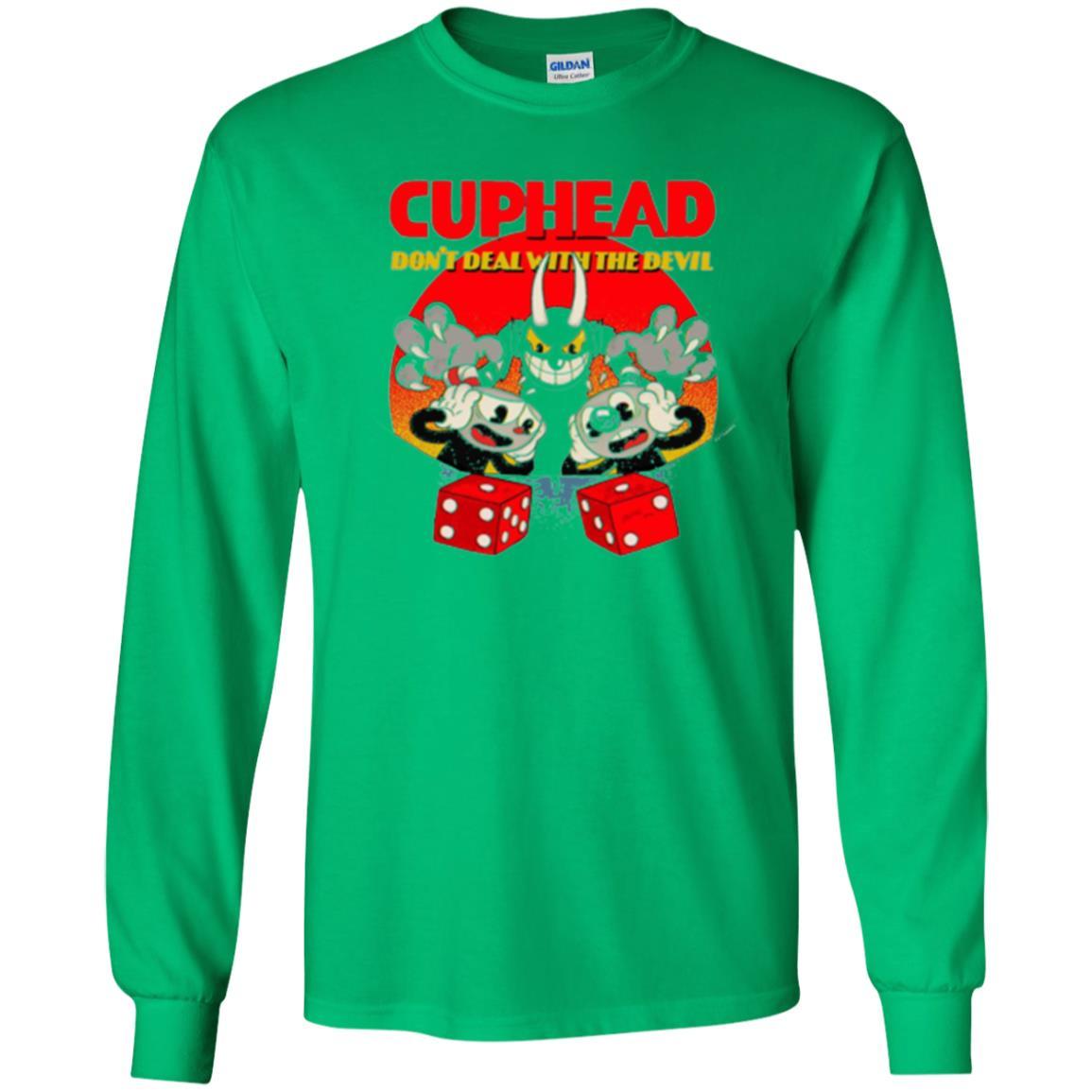 Cuphead And Mugman Devil_s Dice Video Game Graphic T-shirt Irish Green