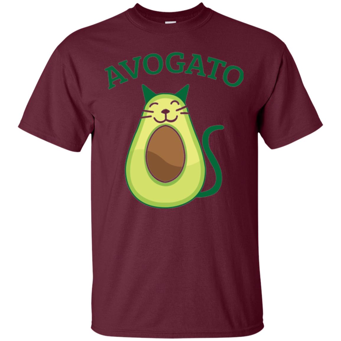 Avogato Avocado Cat Kitty Funny Meow T-shirt Maroon