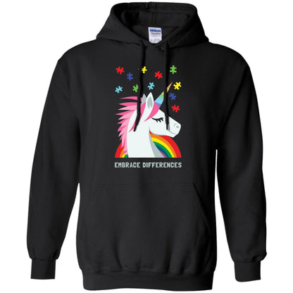 Autism Awareness Shirt Unicorn Puzzle Embrace Differences Black