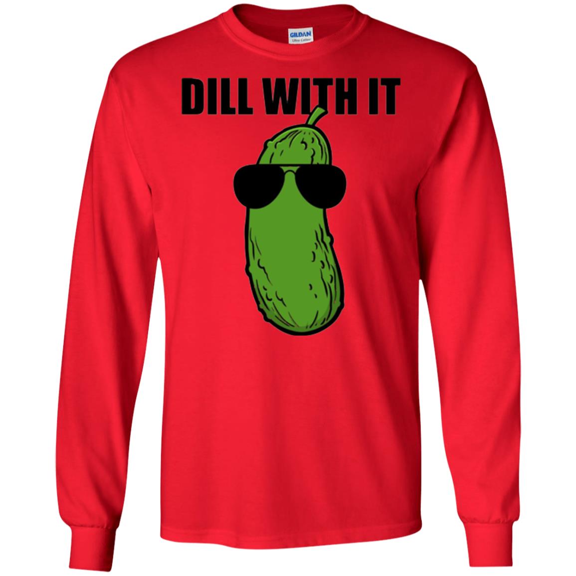 Funny Pickle T-shirt Dill With It Red