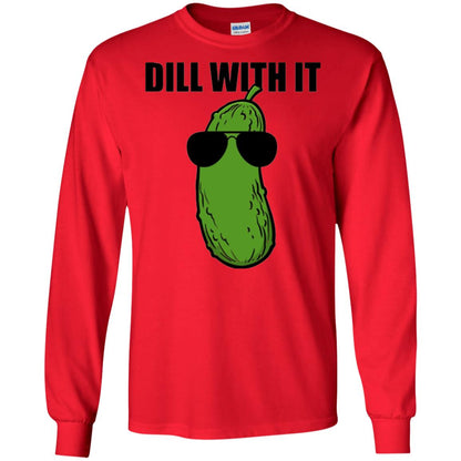 Funny Pickle T-shirt Dill With It Red