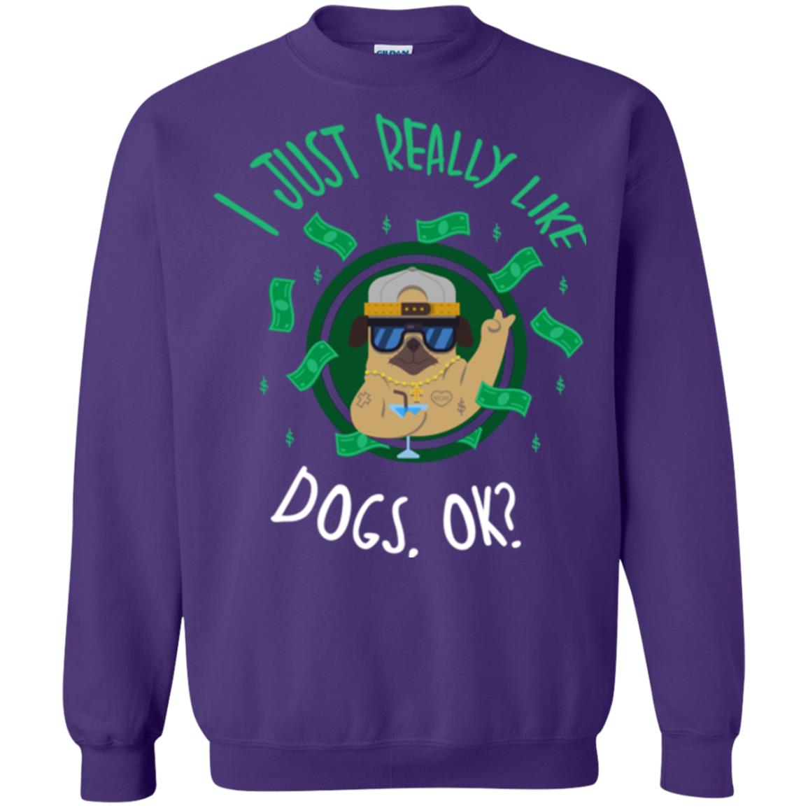 Dog Lover T-shirt I Just Really Like Dogs, Ok Purple