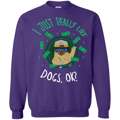 Dog Lover T-shirt I Just Really Like Dogs, Ok Purple