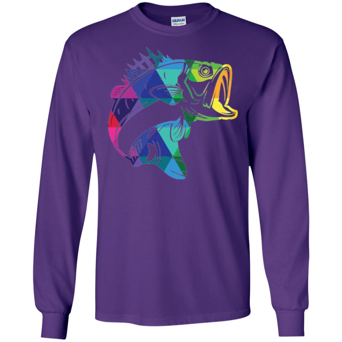 Fisherman T-shirt Fish For Bass Purple