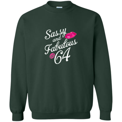 64th Birthday T-shirt Sassy And Fabulous At 64 Forest Green