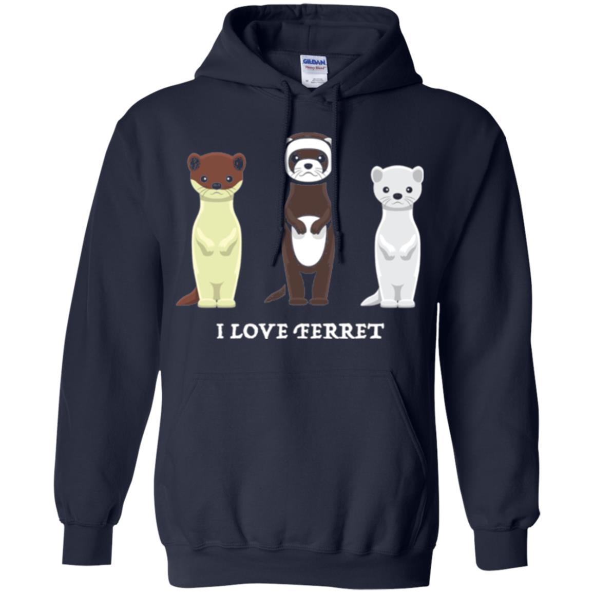 Ferret T-shirt I Love Ferret Navy