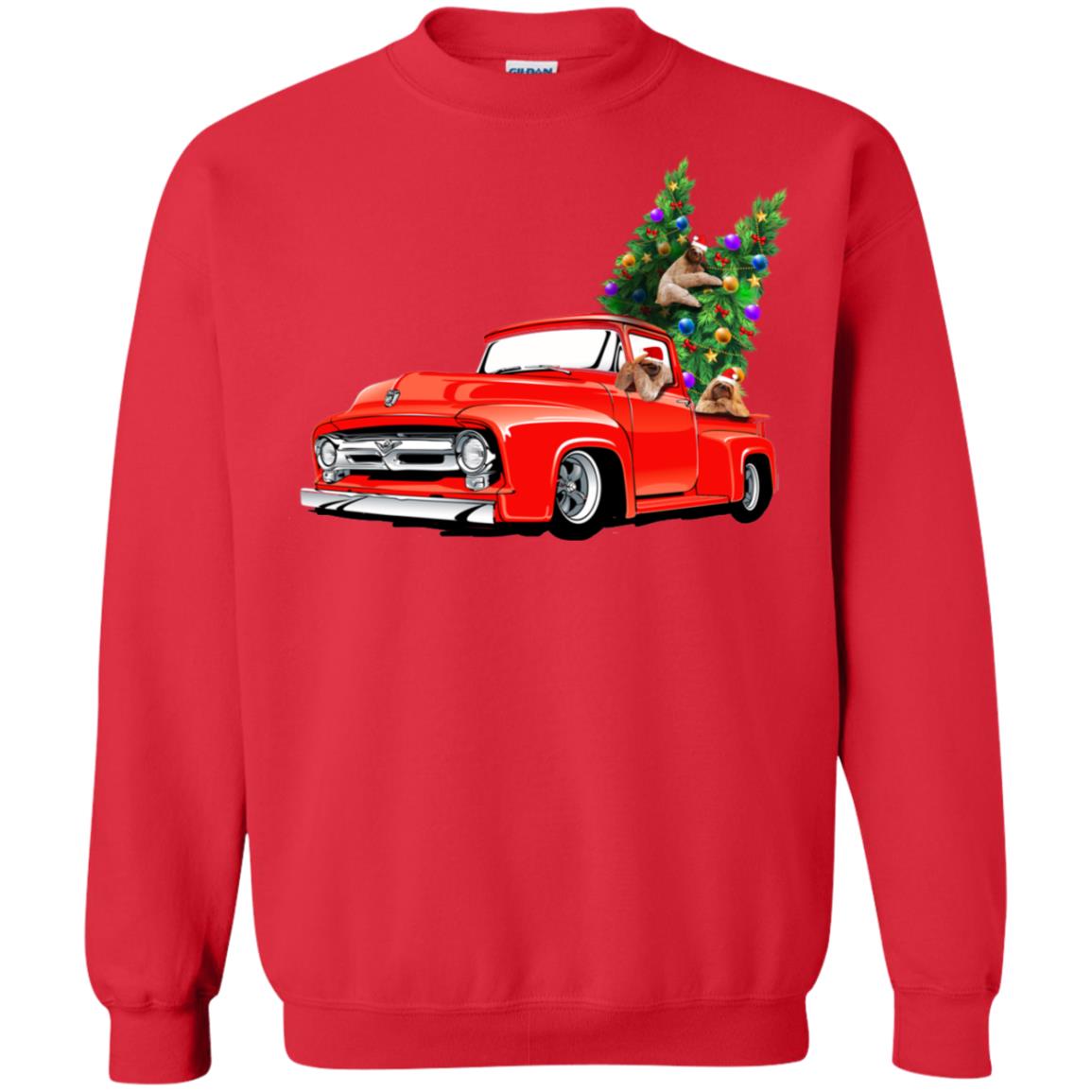Christmas Tree And Sloths On Car X-mas Gift Shirt Red