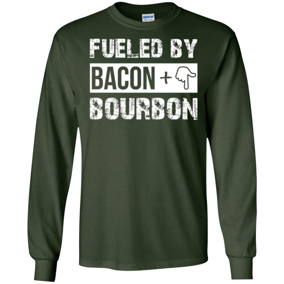 Whisky T-shirt Fueled By Bacon And Bourbon Forest Green