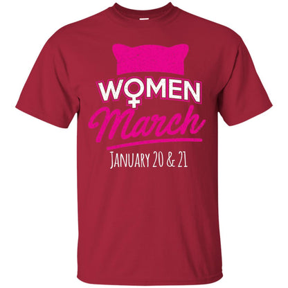 Women's Right T-shirt Women March January 2018 Pussycat Ears Hat Cardinal