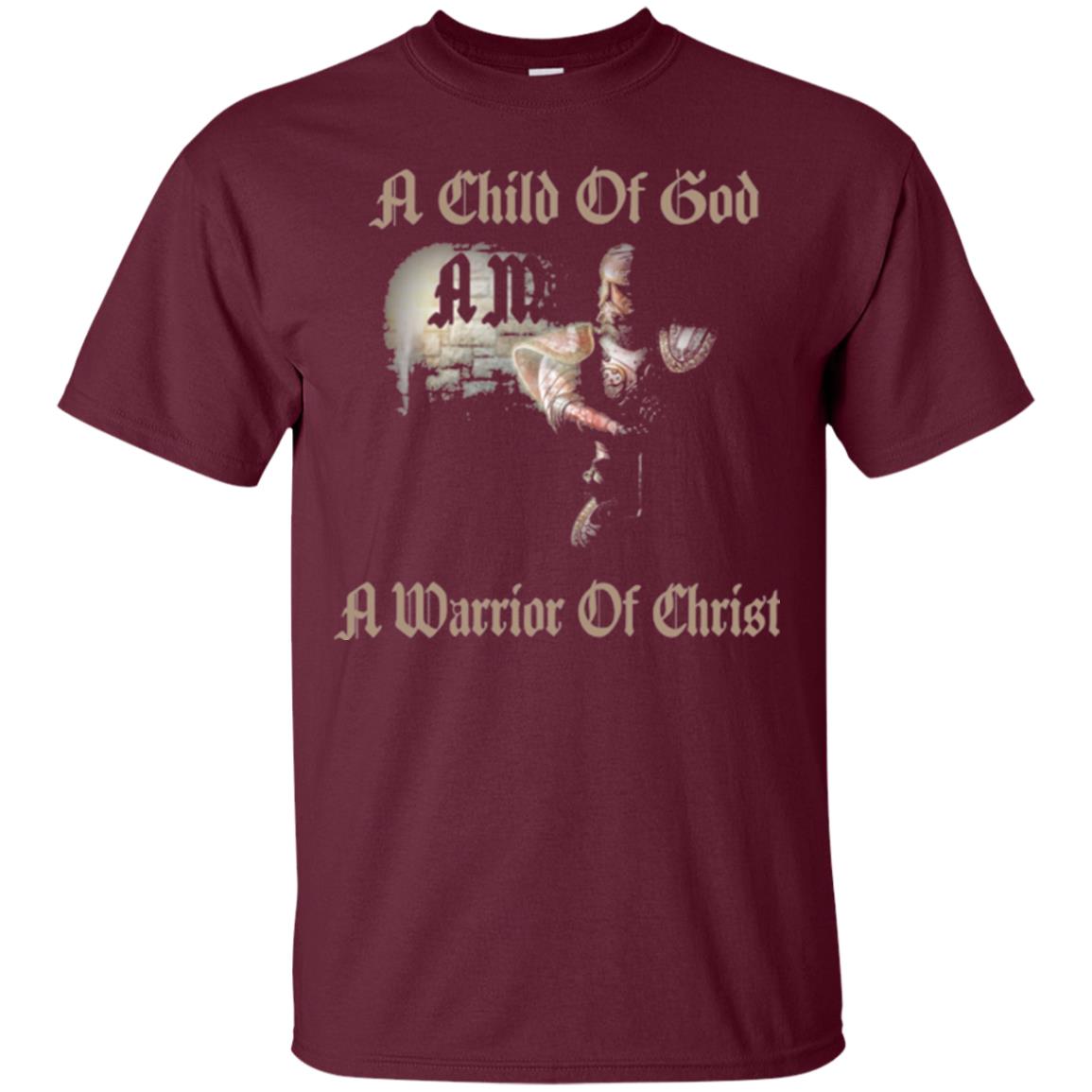 Crusader Knights Templar T-shirt A Child Of God Maroon