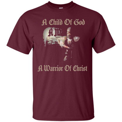 Crusader Knights Templar T-shirt A Child Of God Maroon
