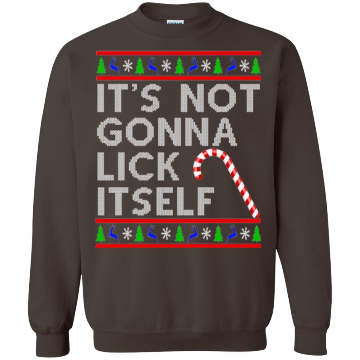 Christmas T-shirt It's Not Gonna Lick Itself Dark Chocolate