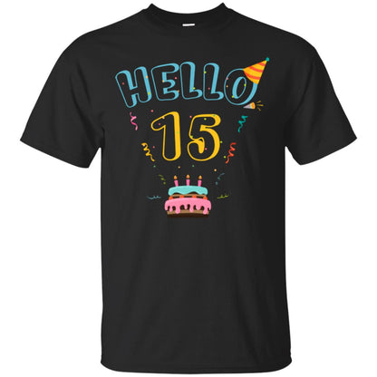 Hello 15 Fifteen Years Old 15th 2003s Birthday Gift Shirt Black