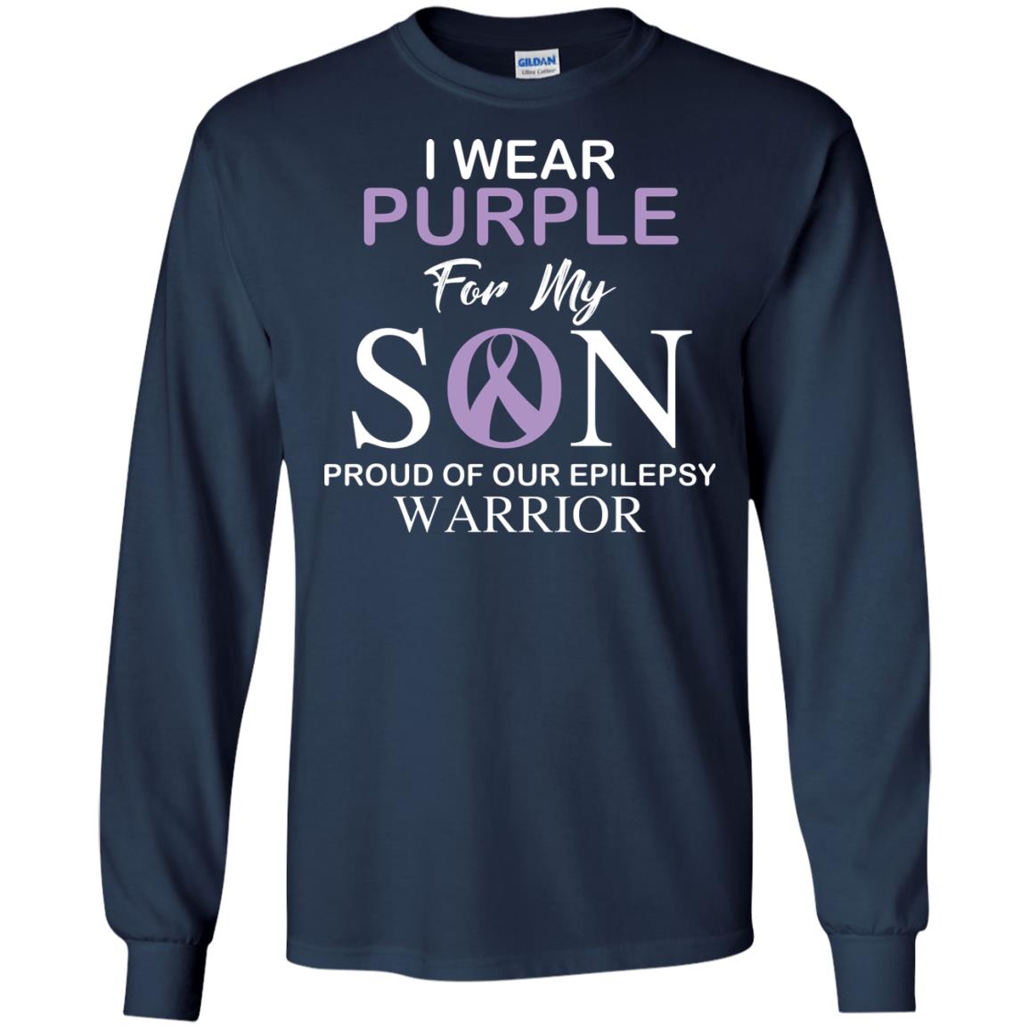 Epilepsy Warrior T-shirt I Wear Purple For My Son Proud Of Our Epilepsy Warrior Navy