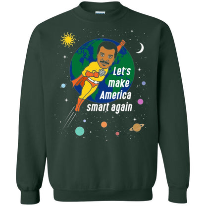 Astronomy T-shirt Let's Make America Smart Again Forest Green