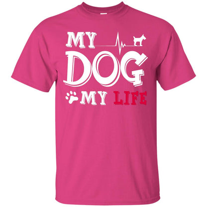 Dog Lovers T-shirt My Dog My Life Heliconia