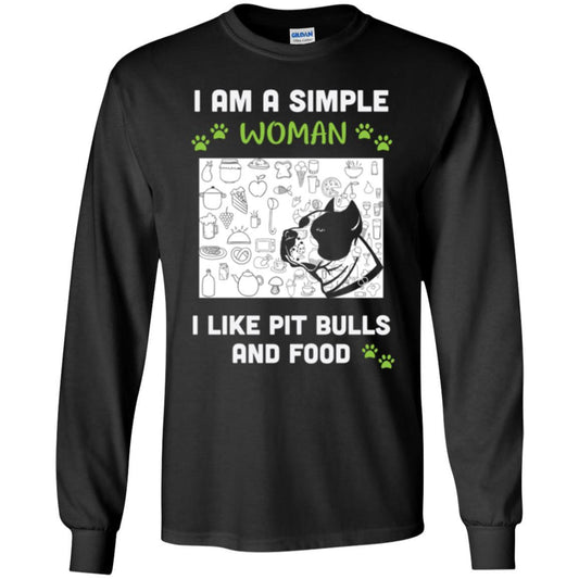 Pitbull Lover T-shirt I Am A Simple Woman I Like Pit Bulls Black